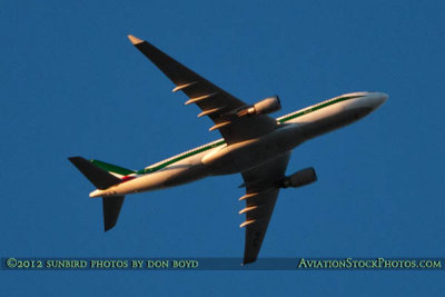 Alitalia A330-202 EI-EJH flight #631 climbing out between 7500 and 8500 feet over Miami Lakes airline aviation stock photo #2647
