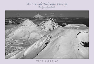 Cascade Volcano Lineup Poster