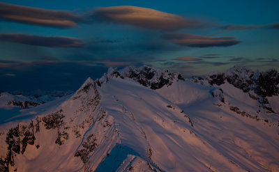 Lenticulars Clouds & Alpenglow, Mt. Challenger  (Pickets_021513_050-4.jpg)