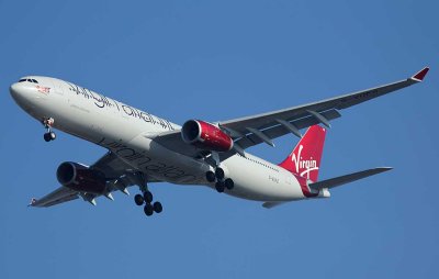 Virgin Atlantic A-330 in the airline's latest livery.