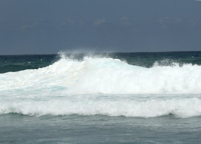 Barbados' east coast is home to world surfing competitions. The waves were mild in March but still impressive.