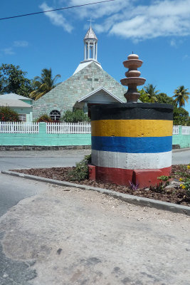 I was again amused at the roadside markings used on the island of Antigua.  