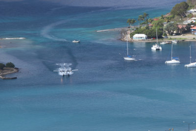 Charlotte Amalie, St. Thomas: Seaplane landing, as seen from Ridge Road