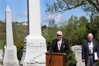 Luke, Master of Ceremonies, and Frank, Chaplain, at Founder's Day Ceremonies, 50th anniversary of Gen. Roller's death