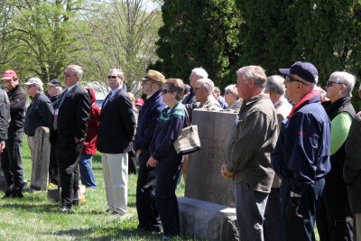 Part of the crowd at the cemetery