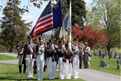 VMI and Longstreet Corps get ready to march out of the cemetery