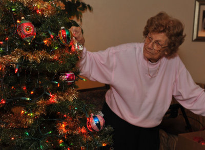 Decorating their 66th Christmas Tree