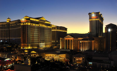 Caesars Palace at Dusk (view from our window in the Flamingo)