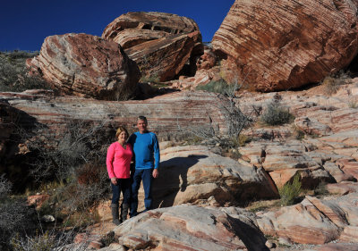 In Red Rocks Canyon National Conservation Site (just outside Las Vegas in the Mohave Desert)