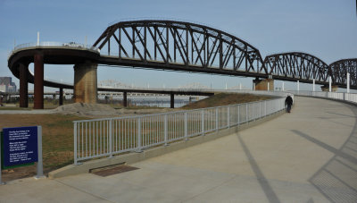 Ramp to the 2500' long Big Four Pedestrian Bridge in Louisville