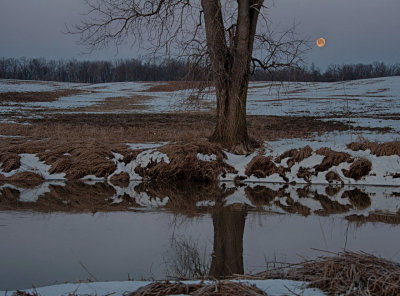 Moonset over Loramie Creek