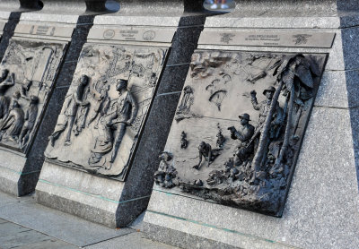 Raised cast panels on the U.S. Navy Memorial