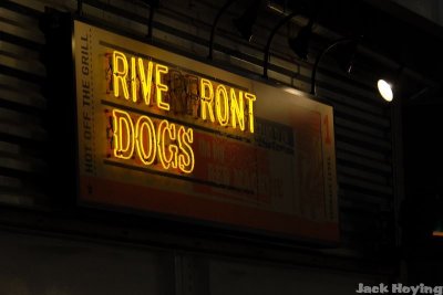 Anyone for a Rive Ront hotdog? (should be Riverfront)