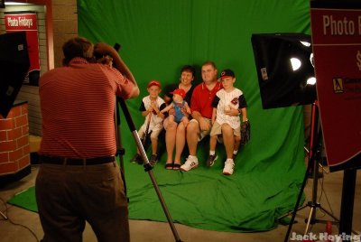 Family portrait on the green screen (background to be added digitally)