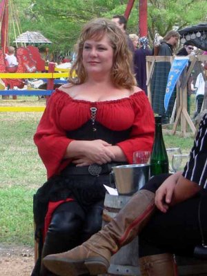 Susan waits patiently.  well, not too patiently.  She is actually tapping her toes in frustration waiting for her wine