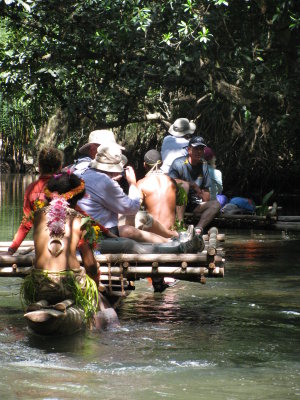 Paddling up 1/2 mile to village