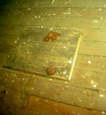 A plaque to the memory of those who lost their life diving this wreck