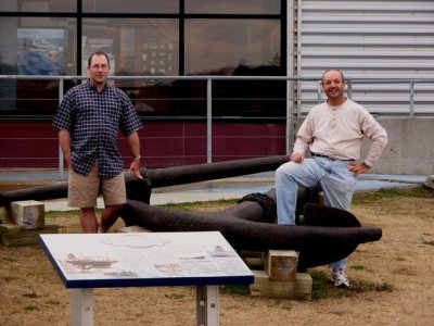 Andre and Greg with an anchor