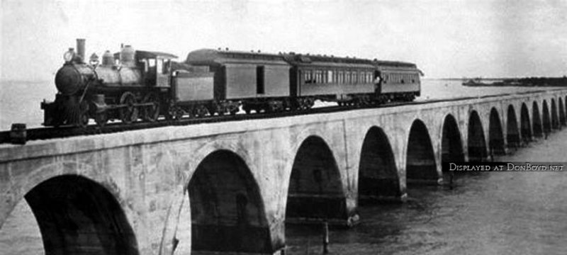 1908 - Henry Flaglers first train to Knight Key over two miles of aquaduct 
