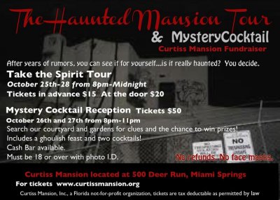 2012 - the Haunted Mansion Tour at the Curtiss Mansion, October 25th through 28th, 2012