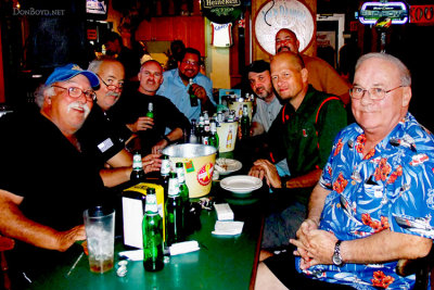 October 2012 - Eddy Gual, Don McComb, Joe Pries, Carlos Bolado, Kev Cook, Jeff Johnson, Vic Lopez (top) and Don Boyd at Bryson's