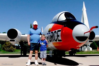May 2012 - grandpa Don Boyd and Kyler with a USAF EB-57E Canberra #AF55-4279