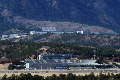 2012 - closeup of the Air Force Academy stadium, cadet classrooms and cadet chapel