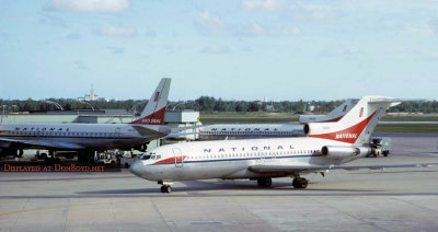Mid 1960's - National DC8-21 N6571C, B727-35 N4610 and B727-35 N4618 at Miami International Airport