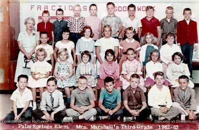 1962-1963 - Mrs. Marshall's 3rd grade class at Palm Springs Elementary School