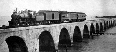 1908 - Henry Flagler's first train to Knight Key over two miles of aquaduct 