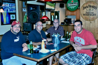 March 2013 - Carlos Javier Bolado, Eddy Gual, Don Boyd and Luimer Cordero after dinner and beers at Bryson's Irish Pub