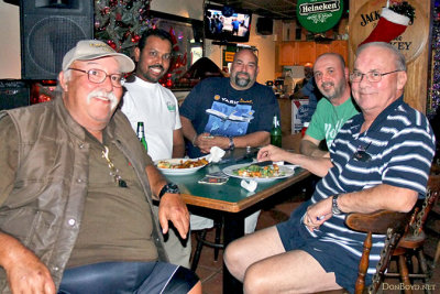 December 2012 - Eddy Gual, Suresh Atapattu, Vic Lopez, Kev Cook and Don Boyd after dinner and beers at Bryson's Irish Pub