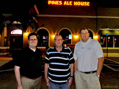 January 2013 - Jason Seiple, David Knies and old Joel Harris after dinner and drinks at the Pines Ale House