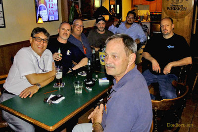 January 2013 - Miguel Matera, Joe Pries, Eddy Gual, Kev Cook, John Rizzo (front), Carlos Bolado and Dave Hartman at Bryson's