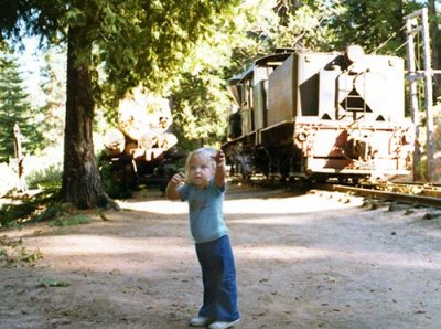 1979 - Karen at the Yosemite Mountain Sugar Pine Railroad, California