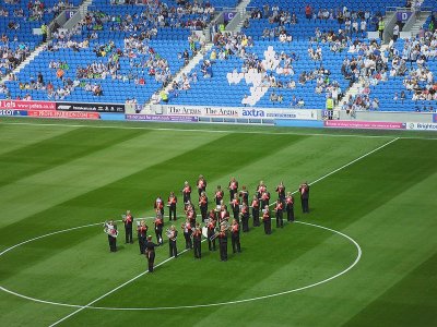 BRASS BAND PLAYING BEFORE FIRST LEAGUE MATCH AT THE AMEX