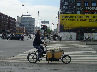 Riding a bike