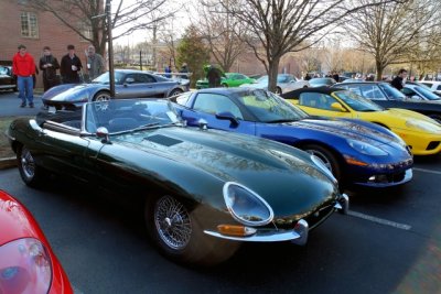 From left, Jaguar E-Type Series I roadster, Chevrolet Corvette C6 and another Ferrari 360 Spider (6962)