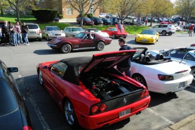 Foreground: Ferrari 360 Spider and Honda S2000; backround: Corvettes (7281)