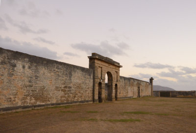 wall built by prisoners for the parade ground and prison