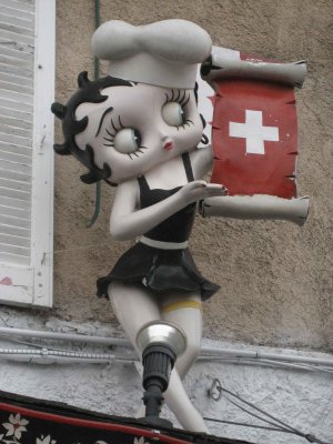 Betty Boop en pince pour la cuisine suisse