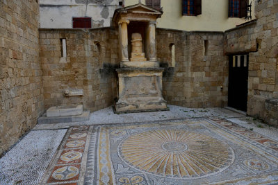 Courtyard showing mosaic tiles