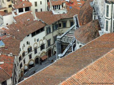 view of Piazza del Duomo from the bell tower