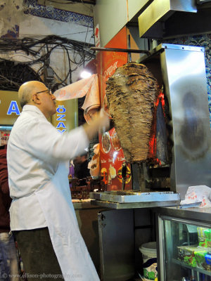 preparing our Iskender kebab