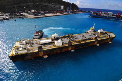 Oiler coming alongside, St. Maarten