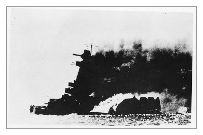 The German battleship Graf Spee sinking