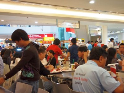 busy food court at Robinson's Galleria