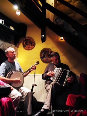 Mick Moloney and Charlie Harris with Padraic Keane looking on