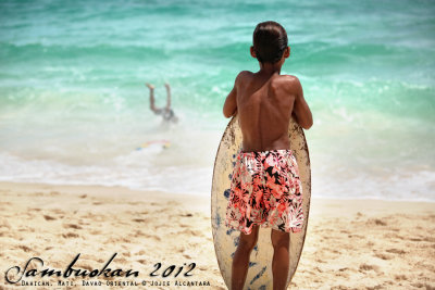 Young skimboarder