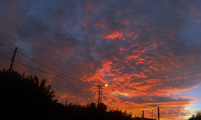 Sunset in front of the supermarket